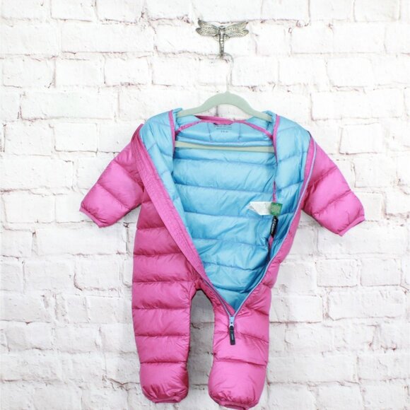 LL Bean Ultralight 650 Down Bunting Quilted Full Zipper Pink 3-6 Mons - Picture 10 of 12